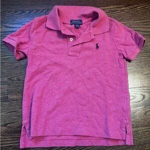 Polo by Ralph Lauren Heathered Pink Kids Polo with Navy Pony